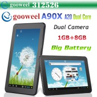 Gooweel 9 polegadas tablet android a90x 4.2.2 a20 dual core 1gb ram/8gb rom dual câmera wifi hdmi otg grande bateria